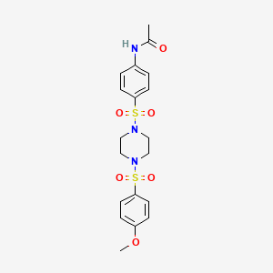 molecular formula C19H23N3O6S2 B3468227 N~1~-[4-({4-[(4-METHOXYPHENYL)SULFONYL]PIPERAZINO}SULFONYL)PHENYL]ACETAMIDE 