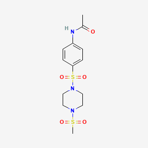 molecular formula C13H19N3O5S2 B3468230 N~1~-(4-{[4-(METHYLSULFONYL)PIPERAZINO]SULFONYL}PHENYL)ACETAMIDE 