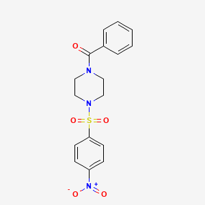 molecular formula C17H17N3O5S B3468233 1-Benzoyl-4-(4-nitrobenzenesulfonyl)piperazine 