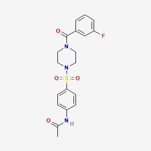 molecular formula C19H20FN3O4S B3468408 N~1~-(4-{[4-(3-FLUOROBENZOYL)PIPERAZINO]SULFONYL}PHENYL)ACETAMIDE 