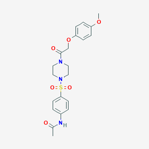 molecular formula C21H25N3O6S B3468413 N~1~-[4-({4-[2-(4-METHOXYPHENOXY)ACETYL]PIPERAZINO}SULFONYL)PHENYL]ACETAMIDE 