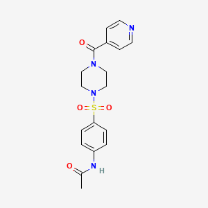 molecular formula C18H20N4O4S B3468418 N-(4-{[4-(PYRIDINE-4-CARBONYL)PIPERAZIN-1-YL]SULFONYL}PHENYL)ACETAMIDE 