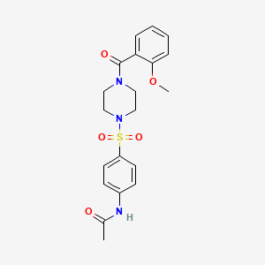 molecular formula C20H23N3O5S B3468440 N~1~-(4-{[4-(2-METHOXYBENZOYL)PIPERAZINO]SULFONYL}PHENYL)ACETAMIDE 