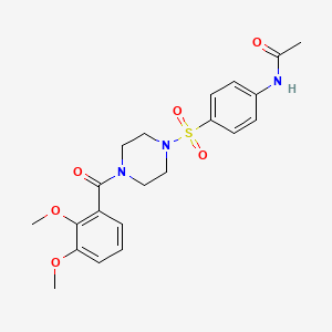 molecular formula C21H25N3O6S B3468441 N~1~-(4-{[4-(2,3-DIMETHOXYBENZOYL)PIPERAZINO]SULFONYL}PHENYL)ACETAMIDE 