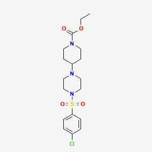 molecular formula C18H26ClN3O4S B3468477 ETHYL 4-{4-[(4-CHLOROPHENYL)SULFONYL]PIPERAZINO}TETRAHYDRO-1(2H)-PYRIDINECARBOXYLATE 