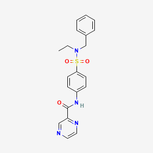 molecular formula C20H20N4O3S B3468485 N-[4-[benzyl(ethyl)sulfamoyl]phenyl]pyrazine-2-carboxamide 
