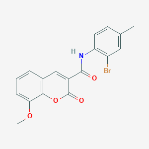 molecular formula C18H14BrNO4 B3468514 N-(2-bromo-4-methylphenyl)-8-methoxy-2-oxochromene-3-carboxamide 