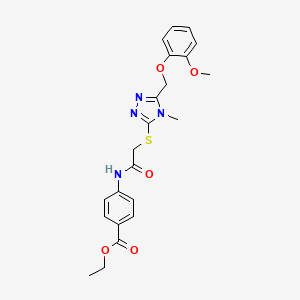 molecular formula C22H24N4O5S B3468668 ethyl 4-{[({5-[(2-methoxyphenoxy)methyl]-4-methyl-4H-1,2,4-triazol-3-yl}sulfanyl)acetyl]amino}benzoate 