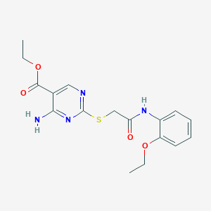 molecular formula C17H20N4O4S B3468671 ETHYL 4-AMINO-2-({[(2-ETHOXYPHENYL)CARBAMOYL]METHYL}SULFANYL)PYRIMIDINE-5-CARBOXYLATE 