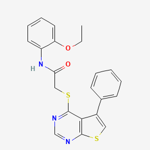 molecular formula C22H19N3O2S2 B3468748 N-(2-ethoxyphenyl)-2-(5-phenylthieno[2,3-d]pyrimidin-4-yl)sulfanylacetamide 