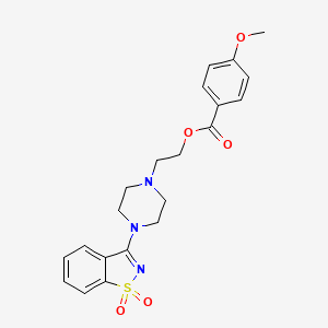 molecular formula C21H23N3O5S B3468852 2-[4-(1,1-DIOXO-1H-1,2-BENZISOTHIAZOL-3-YL)PIPERAZINO]ETHYL 4-METHOXYBENZOATE 