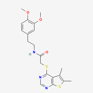 molecular formula C20H23N3O3S2 B3468895 N-[2-(3,4-dimethoxyphenyl)ethyl]-2-[(5,6-dimethylthieno[2,3-d]pyrimidin-4-yl)sulfanyl]acetamide 