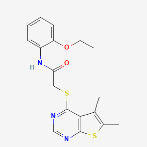 molecular formula C18H19N3O2S2 B3468896 2-(5,6-dimethylthieno[2,3-d]pyrimidin-4-yl)sulfanyl-N-(2-ethoxyphenyl)acetamide 
