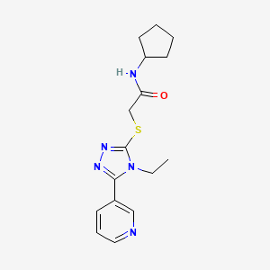 molecular formula C16H21N5OS B3468927 N-CYCLOPENTYL-2-{[4-ETHYL-5-(3-PYRIDINYL)-4H-1,2,4-TRIAZOL-3-YL]SULFANYL}ACETAMIDE 