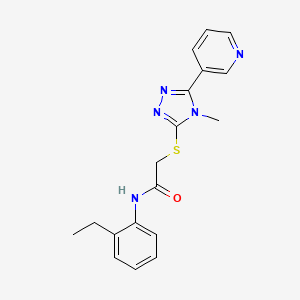 molecular formula C18H19N5OS B3468930 N-(2-ethylphenyl)-2-[(4-methyl-5-pyridin-3-yl-1,2,4-triazol-3-yl)sulfanyl]acetamide 