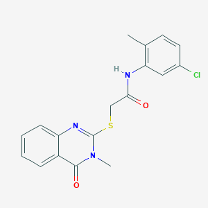 molecular formula C18H16ClN3O2S B3468943 N-(5-CHLORO-2-METHYLPHENYL)-2-[(3-METHYL-4-OXO-3,4-DIHYDRO-2-QUINAZOLINYL)SULFANYL]ACETAMIDE 