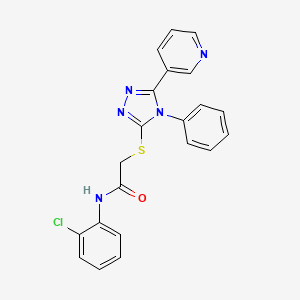 molecular formula C21H16ClN5OS B3468979 N-(2-chlorophenyl)-2-{[4-phenyl-5-(pyridin-3-yl)-4H-1,2,4-triazol-3-yl]sulfanyl}acetamide 