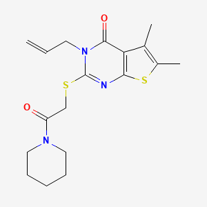 molecular formula C18H23N3O2S2 B3469014 3-allyl-5,6-dimethyl-2-[(2-oxo-2-piperidin-1-ylethyl)thio]thieno[2,3-d]pyrimidin-4(3H)-one 