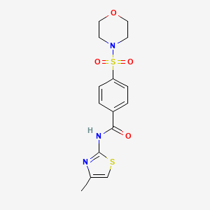 molecular formula C15H17N3O4S2 B3469028 N-(4-methyl-1,3-thiazol-2-yl)-4-morpholin-4-ylsulfonylbenzamide 