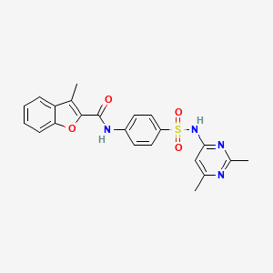molecular formula C22H20N4O4S B3469034 N-{4-[(2,6-dimethylpyrimidin-4-yl)sulfamoyl]phenyl}-3-methyl-1-benzofuran-2-carboxamide 