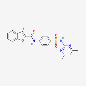 molecular formula C22H20N4O4S B3469048 N-{4-[(4,6-dimethylpyrimidin-2-yl)sulfamoyl]phenyl}-3-methyl-1-benzofuran-2-carboxamide 