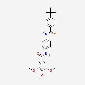 molecular formula C27H30N2O5 B3469076 N-[4-(4-TERT-BUTYLBENZAMIDO)PHENYL]-3,4,5-TRIMETHOXYBENZAMIDE 