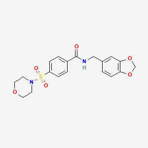 molecular formula C19H20N2O6S B3469116 N-(1,3-benzodioxol-5-ylmethyl)-4-morpholin-4-ylsulfonylbenzamide 