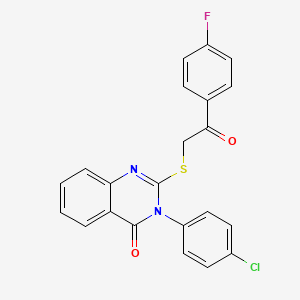 molecular formula C22H14ClFN2O2S B3469167 3-(4-Chlorophenyl)-2-((2-(4-fluorophenyl)-2-oxoethyl)thio)-4(3H)-quinazolinone CAS No. 380474-64-6
