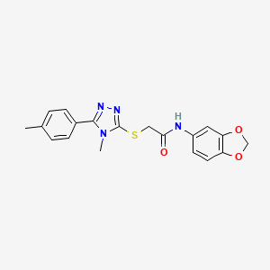 molecular formula C19H18N4O3S B3469368 N-(1,3-benzodioxol-5-yl)-2-{[4-methyl-5-(4-methylphenyl)-4H-1,2,4-triazol-3-yl]sulfanyl}acetamide 