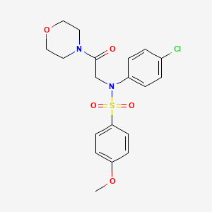 molecular formula C19H21ClN2O5S B3469400 N-(4-CHLOROPHENYL)-4-METHOXY-N-[2-(MORPHOLIN-4-YL)-2-OXOETHYL]BENZENE-1-SULFONAMIDE 