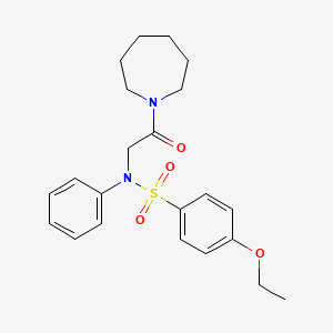molecular formula C22H28N2O4S B3469430 N-[2-(AZEPAN-1-YL)-2-OXOETHYL]-4-ETHOXY-N-PHENYLBENZENE-1-SULFONAMIDE 