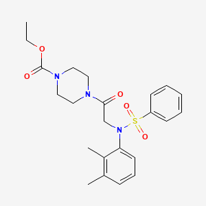 molecular formula C23H29N3O5S B3469434 ETHYL 4-{2-[N-(2,3-DIMETHYLPHENYL)BENZENESULFONAMIDO]ACETYL}PIPERAZINE-1-CARBOXYLATE 