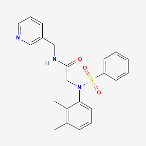 molecular formula C22H23N3O3S B3469437 N~2~-(2,3-dimethylphenyl)-N~2~-(phenylsulfonyl)-N-(pyridin-3-ylmethyl)glycinamide 