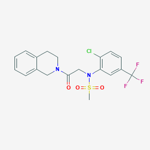 molecular formula C19H18ClF3N2O3S B3469447 N-[2-chloro-5-(trifluoromethyl)phenyl]-N-[2-(3,4-dihydroisoquinolin-2(1H)-yl)-2-oxoethyl]methanesulfonamide 