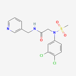 molecular formula C15H15Cl2N3O3S B3469481 N~2~-(3,4-dichlorophenyl)-N~2~-(methylsulfonyl)-N~1~-(3-pyridinylmethyl)glycinamide 