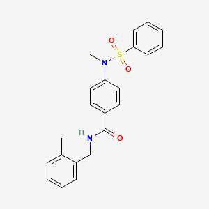 molecular formula C22H22N2O3S B3469514 N-(2-methylbenzyl)-4-[methyl(phenylsulfonyl)amino]benzamide 