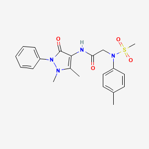 molecular formula C21H24N4O4S B3469527 N-(1,5-dimethyl-3-oxo-2-phenyl-2,3-dihydro-1H-pyrazol-4-yl)-N~2~-(4-methylphenyl)-N~2~-(methylsulfonyl)glycinamide 