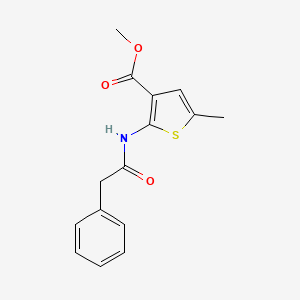 molecular formula C15H15NO3S B3469548 Methyl 5-methyl-2-(2-phenylacetamido)thiophene-3-carboxylate 