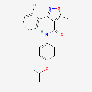 molecular formula C20H19ClN2O3 B3469558 3-(2-chlorophenyl)-5-methyl-N-[4-(propan-2-yloxy)phenyl]-1,2-oxazole-4-carboxamide 