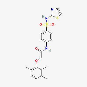 molecular formula C20H21N3O4S2 B3469568 N-[4-(1,3-thiazol-2-ylsulfamoyl)phenyl]-2-(2,3,6-trimethylphenoxy)acetamide 