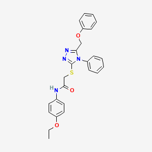 molecular formula C25H24N4O3S B3469590 N-(4-ethoxyphenyl)-2-{[5-(phenoxymethyl)-4-phenyl-4H-1,2,4-triazol-3-yl]sulfanyl}acetamide 