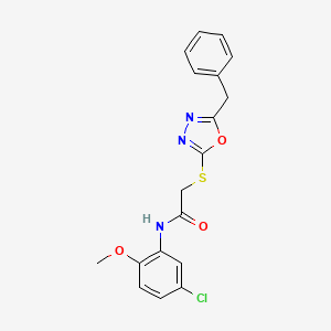 molecular formula C18H16ClN3O3S B3469597 2-[(5-benzyl-1,3,4-oxadiazol-2-yl)sulfanyl]-N-(5-chloro-2-methoxyphenyl)acetamide 