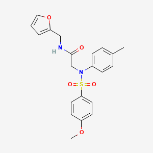 molecular formula C21H22N2O5S B3469656 N-(furan-2-ylmethyl)-2-(N-(4-methoxyphenyl)sulfonyl-4-methylanilino)acetamide 