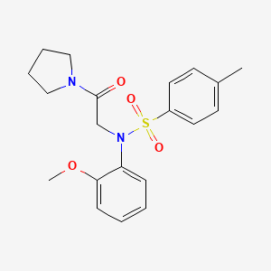 molecular formula C20H24N2O4S B3469671 N-(2-METHOXYPHENYL)-4-METHYL-N-[2-OXO-2-(PYRROLIDIN-1-YL)ETHYL]BENZENE-1-SULFONAMIDE 