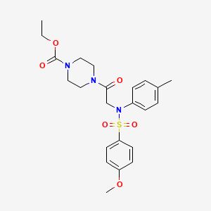 molecular formula C23H29N3O6S B3469694 ETHYL 4-{2-[N-(4-METHYLPHENYL)4-METHOXYBENZENESULFONAMIDO]ACETYL}PIPERAZINE-1-CARBOXYLATE 