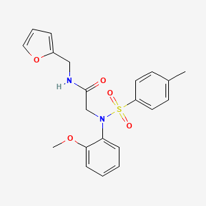 molecular formula C21H22N2O5S B3469705 N-[(FURAN-2-YL)METHYL]-2-[N-(2-METHOXYPHENYL)4-METHYLBENZENESULFONAMIDO]ACETAMIDE 