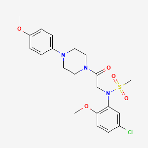 molecular formula C21H26ClN3O5S B3469727 N-(5-chloro-2-methoxyphenyl)-N-{2-[4-(4-methoxyphenyl)piperazin-1-yl]-2-oxoethyl}methanesulfonamide 