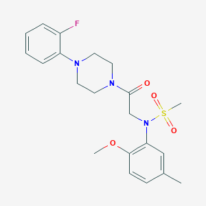 molecular formula C21H26FN3O4S B3469780 N-{2-[4-(2-fluorophenyl)piperazin-1-yl]-2-oxoethyl}-N-(2-methoxy-5-methylphenyl)methanesulfonamide 