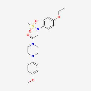 molecular formula C22H29N3O5S B3469796 N-(4-ethoxyphenyl)-N-[2-[4-(4-methoxyphenyl)piperazin-1-yl]-2-oxoethyl]methanesulfonamide 