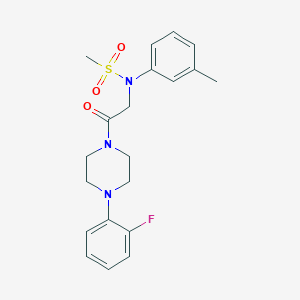 molecular formula C20H24FN3O3S B3469803 N-{2-[4-(2-fluorophenyl)-1-piperazinyl]-2-oxoethyl}-N-(3-methylphenyl)methanesulfonamide 